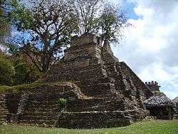 A pyramid on the 5th terrace of the Acropolis at Toniná.