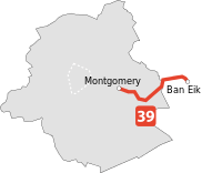 Map of route 39.