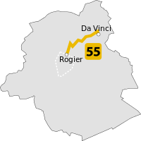 Map of route 55.
