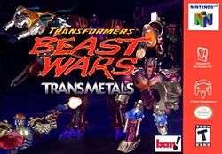 Transformers: Beast Wars Transmetals box art. North American box art for Nintendo 64