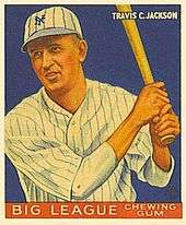 Image of Jackson's 1933 Goudey baseball card