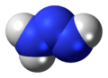 Space-filling model of the triazene molecule
