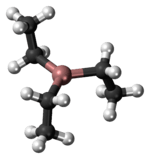 Ball-and-stick model of the triethylaluminium monomer molecule