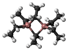 Ball-and-stick model of the triethylaluminium dimer molecule