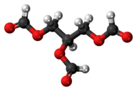 Ball-and-stick model of the triformin molecule