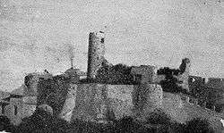 Old grainy photograph of a castle