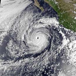Satellite image of mature Hurricane Trudy, the strong tropical cyclone of the season