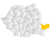 Map of Romania highlighting Tulcea County