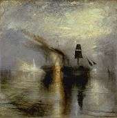 Painting of a burial at sea by J.M.W. Turner