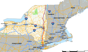 Map of U.S. Route 9 in New York