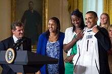 White House ceremony commemorating the 2010 NCAA National Champion Connecticut Huskies women's basketball team