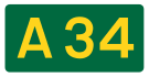 A34 road shield