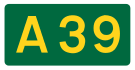 A39 road shield