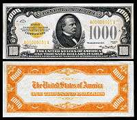 $1,000 Gold Certificate, Series 1934, Fr.2409, depicting Grover Cleveland.