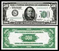 $500 Federal Reserve Note, Series 1928, Fr.2200g, depicting William McKinley.
