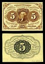 Five-cent first-issue fractional note