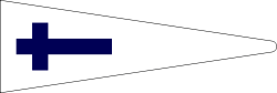 U.S. Navy church pennant, a blue cross on a white triangular pennant