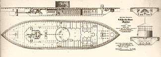Inboard plans of USS Monitor