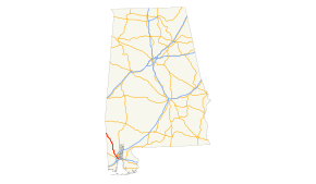 Map of US 45 in Alabama