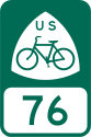 U.S. Bicycle Route 76 marker
