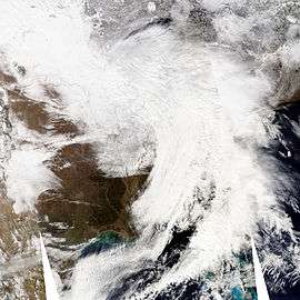 Satellite image of storm over Eastern United States