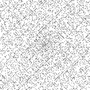 A lot of dots, but forming diagonal lines