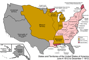 1812 Map of the United States