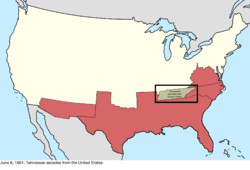 Map of the change to the international disputes involving the United States in central North America on June 8, 1861