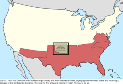 Map of the change to the international disputes involving the United States in central North America on July 12, 1861