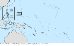Map of the change to the United States in the Pacific Ocean on April 11, 1899