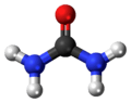 Ball-and-stick model of the urea molecule