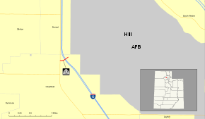 A small red line in the middle, representing SR-103, intersecting a blue line representing Interstate 15
