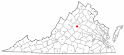 State map highlighting City of Charlottesville
