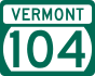 Vermont Route 104 marker