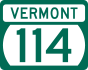 Vermont Route 114 marker