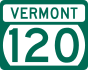 Vermont Route 120 marker