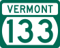 Vermont Route 133 marker