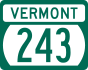 Vermont Route 243 marker