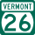 Vermont Route 26 marker