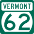 Vermont Route 62 marker