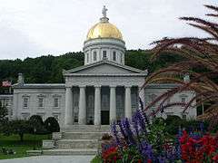 The white marble state capitol building in Montpelier.