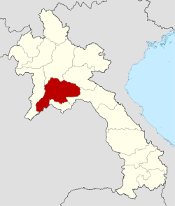 Map showing location of Vientiane Province in Laos