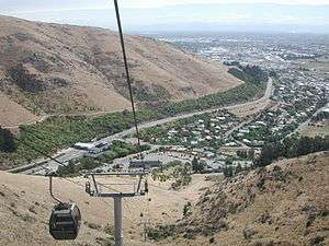 There is a gondola on the Port Hills above Heathcote Valley