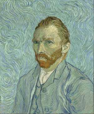  A portrait of Vincent van Gogh from the left, with an extreme intense, intent look, and a red beard.