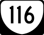 State Route 116 marker