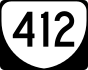 State Route 412 marker