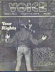 Cover of the May 1977 issue of "The Voice"