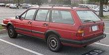 red station wagon