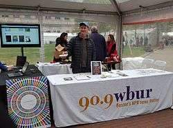 The WBUR-FM information booth at the 2015 Boston Book Festival.