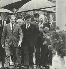 Martin escorting Soviet Foreign Minister Gromyko to meeting with Ronald Reagan